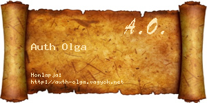 Auth Olga névjegykártya